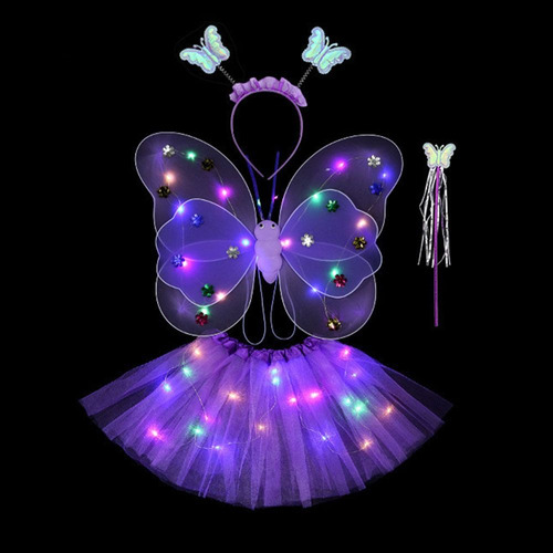 Set De Mariposas Coloridas Con Alas Luminosas Para Regalo