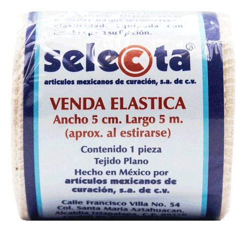 Venda Elástica Selecta 5cm X 5mts Paquete C/24