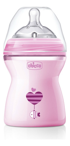 Mamadeira Step Up Chicco 250ml Fluxo Medio Rosa 0m+