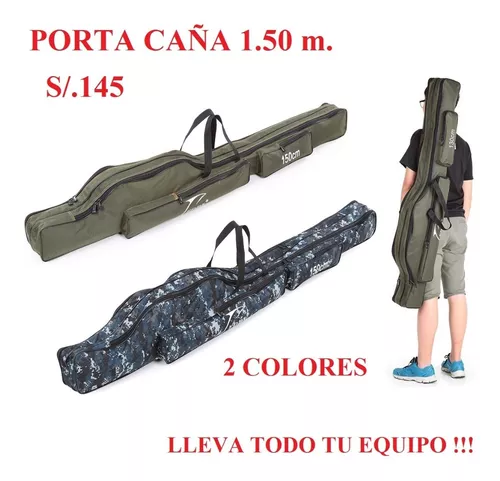 Funda Bolso Para Cañas De Pescar 1.50 M Bolsillos Con Correa