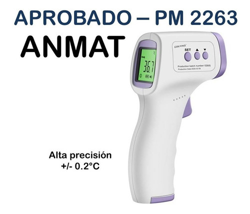 Termómetro Infrarrojo Digital Láser A Distancia Anmat Simela