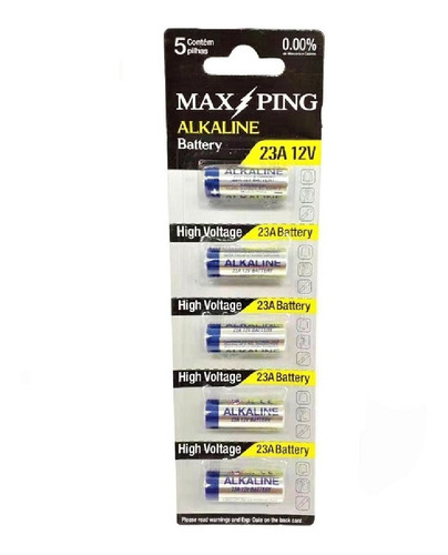 Imagem 3 de 5 de Pilhas 12v 23a Cartela De Bateria Alkaline Com 5 Unidades