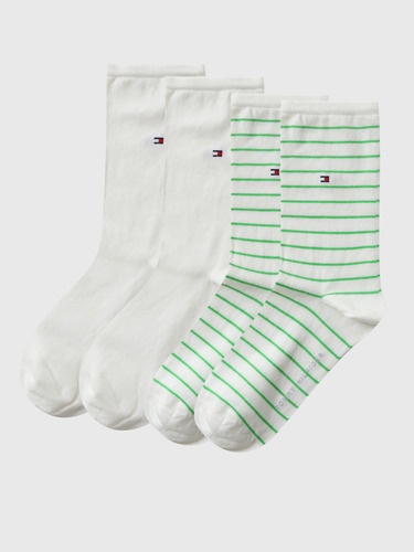 Pack 2 Calcetines Small Stripe Mujer Tommy Hilfiger Verde