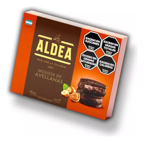 Alfajor La Aldea Mousse de Avellana con avellana 50 g  pack x 12