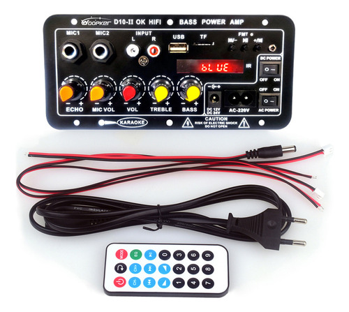 1 Placa Amplificadora De Audio Woopker D10-ii Con Led