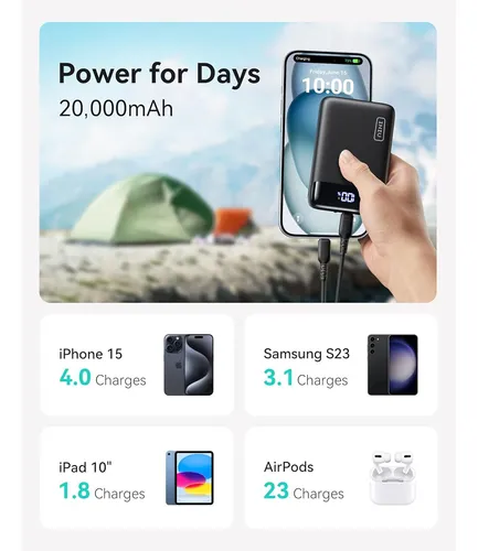 Power Bank Portatil Iniu 20,000mah 22.5w Usb-c (p51-e2)