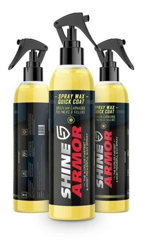 Kit Cera Liquida Carnauba Shine Armor Spray Wax - 3 Unidades