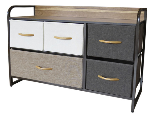 Mueble Organizador 5 Cesto Cajones Tela Estructura Acero