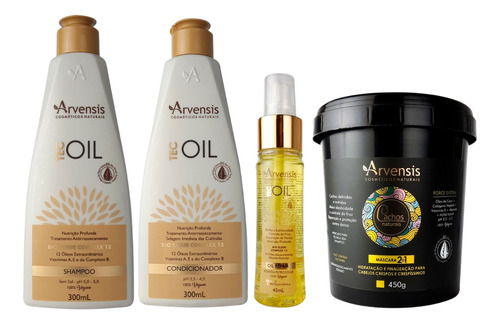 Kit Arvensis Tec Oil Shampoo Cond Finalizador + Máscara 2x1