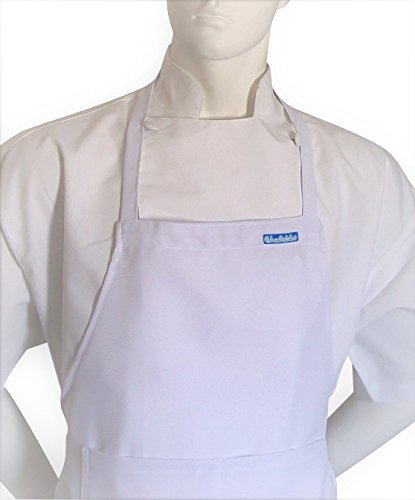 Chefskin Bundle Set 5 Chef Aprons White, Fully Neck Adj