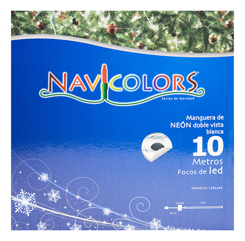 Manguera Navideña Luz Led Neon Blanca Doble Vista 10 Metros Luces Blanco
