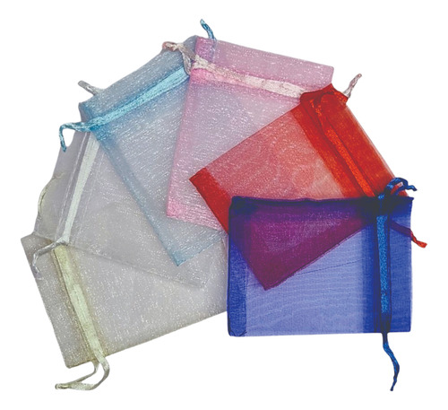 Bolsa Organza Tul 7x9cm 500u Souvenir Candy Regalo X Mayor Celeste Bo7x9ce