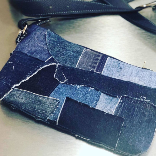 bolsa de retalho jeans