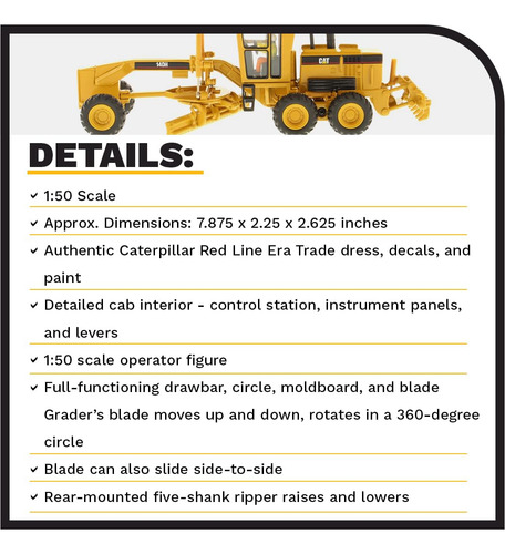 Diecast Masters Caterpillar 140h Motor Grader, Serie Core