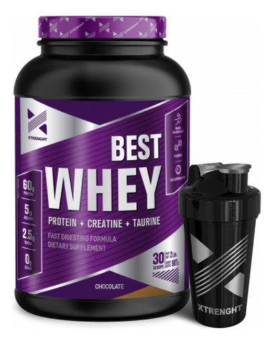 Combo Proteina Xtrenght Best Whey 2lbs. + Shaker 600cm3