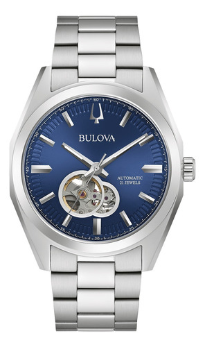 Reloj Bulova 96a275 Surveyor Automatic E-watch Color de la correa Plateada Color del fondo Azul