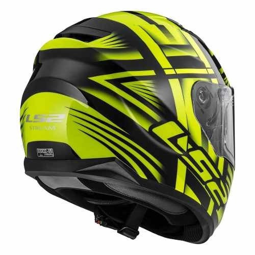 Casco para moto integral LS2 Stream Evo FF320  black y yellow bang talle L 