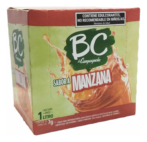 Oferta! Jugo En Polvo Bc Manzana Caja X 18 Sobres Sin Azucar