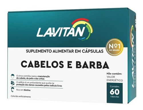 Lavitan Mais Hair Men 60caps Queda Intensa (cabelos E Barba)