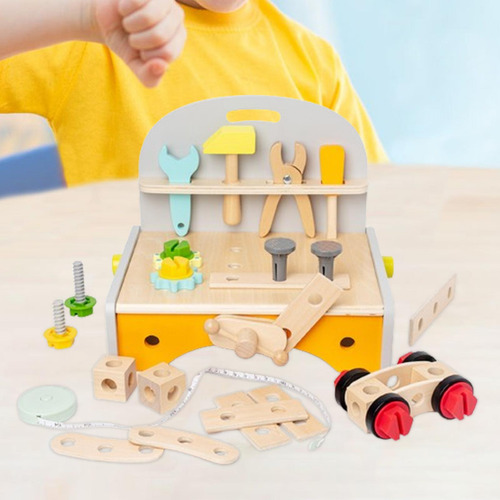 Wooden Play Tool Set Wooden Construction Bench Toy For Kids