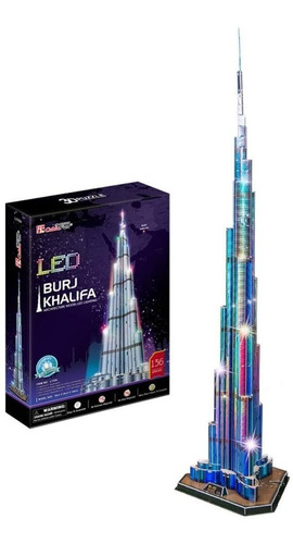 Burj Khalifa Led Puzzle 3d 136 Piezas Rompecabezas