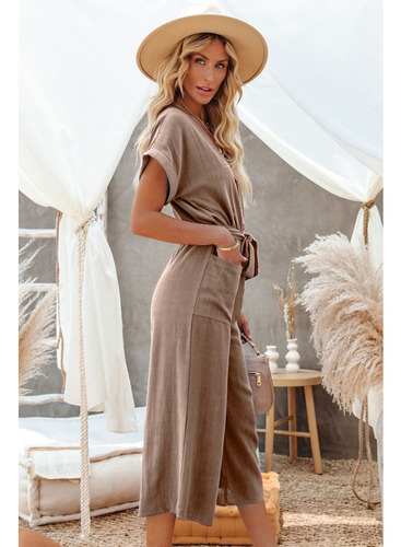 Dama Moda Casual Jumpsuit Con Bolsillo Jumpsuit Mujer
