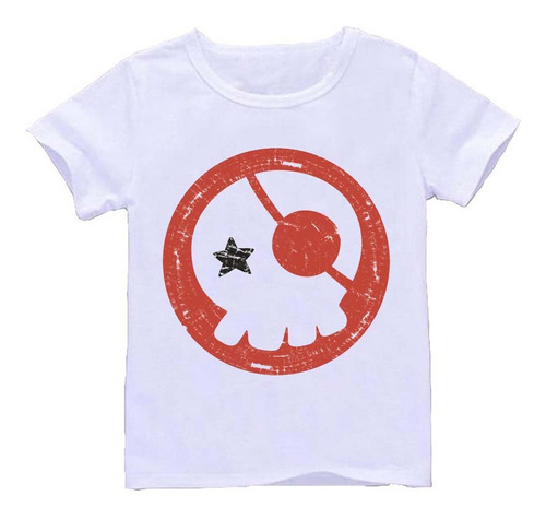 Remera Blanca Niños Calavera R345