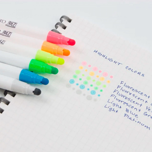 Estojo Zig Single Kuretake Highlight Colors 6 Unidades Cor Branco