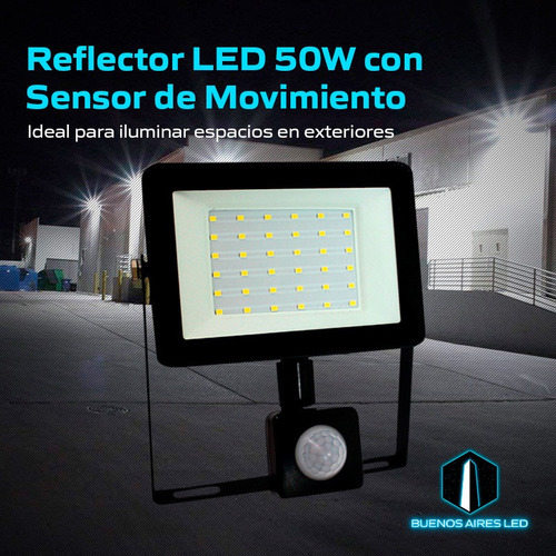 Imagen 6 de 10 de Reflector Led 50w iMac Con Sensor Movimiento Alta Potencia