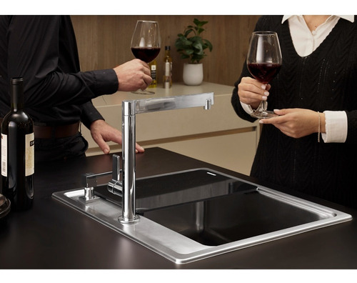 Imagen 7 de 10 de Combo Pileta Simple Cocina Johnson Quadra Q55 + Dosificador