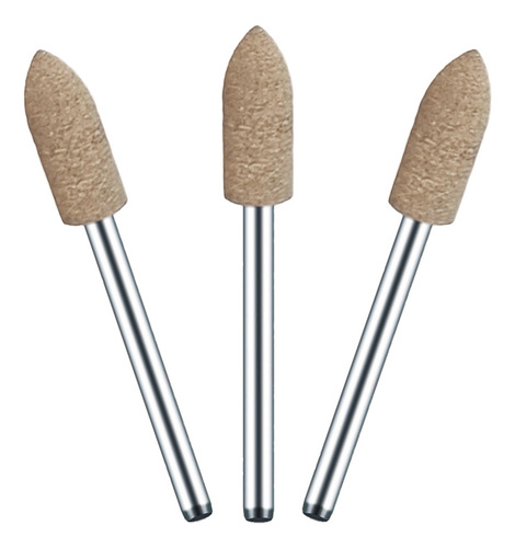 Kit 3 Ponta Montada 6mm Cônica Polir Haste 3mm Couro Vaca