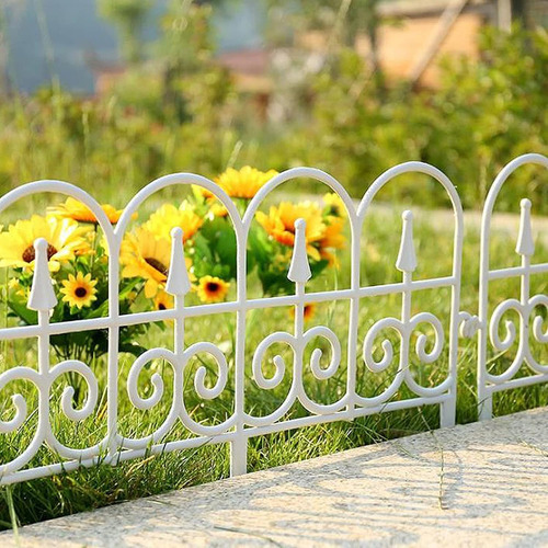 Valla De Jardín Decorativa Al Aire Libre De Plástico Blanco