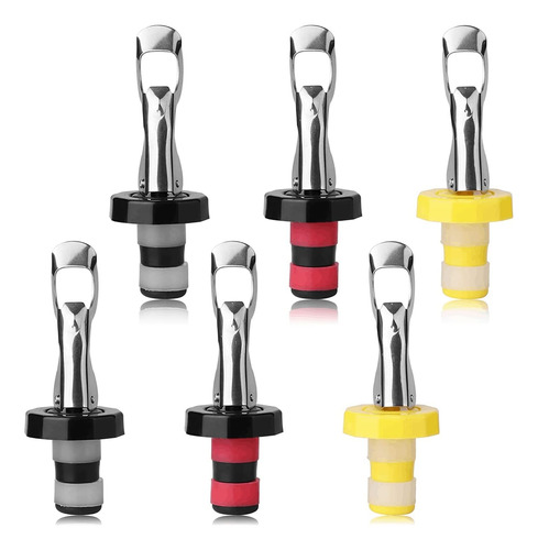 6pcs Tapones De Vino Reutilizables, Tapones De Silicona...