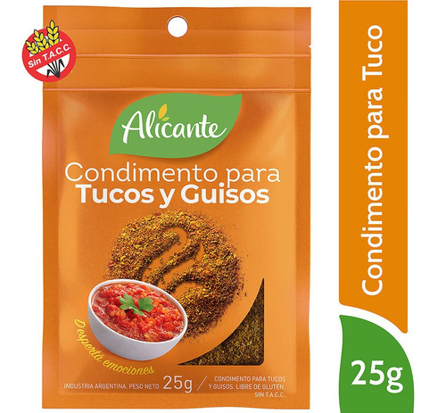 Alicante Condimento Para Tucos Y Guisos X 25 Gr