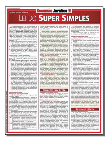 Libro Resumao Juridico Vol 21 Lei Do Super Simples De Silva