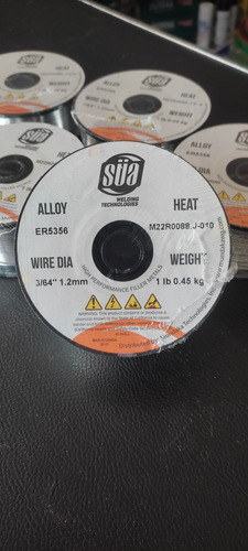 Rollo Aluminio Er 5356 1 Libra Sua 3/64 1.2mm