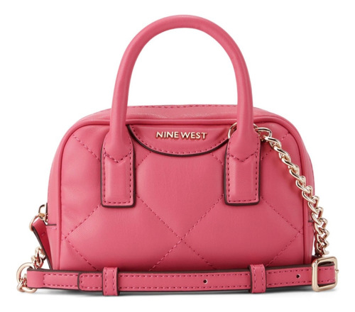 Bolsa Cross Body Nine West Ngq133873 Mujer Acabado de los herrajes Niquel Color Rosa Color de la correa de hombro Rosa Diseño de la tela Liso