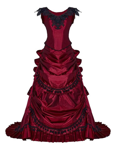 Vestido De Boda Victoriano Gótico Para Mujer, Vestido Largo