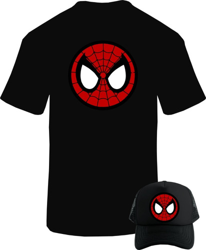 Spiderman Hombre Araña Camiseta Obsequio Gorra Trucker Combo