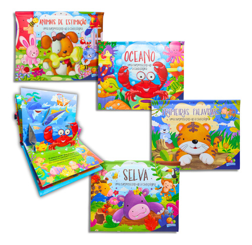 Livro Pop Up 3d Meu Primeiro Livro De Palavras Kit Livros Infantis Desenhos Que Saltam Para Fora Da Pagina - Cores Vibrantes, Resistente, Fácil Compreensão Educativo Aprenda Brincando Super Divertido