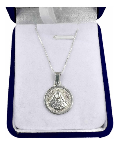 Medalla Santa Teresa De Los Andes + Cadena, Plata Fina.