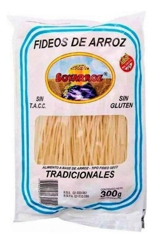 Fideos Sin Tacc De Arroz Tradicional Soyarroz X 300 Gr.