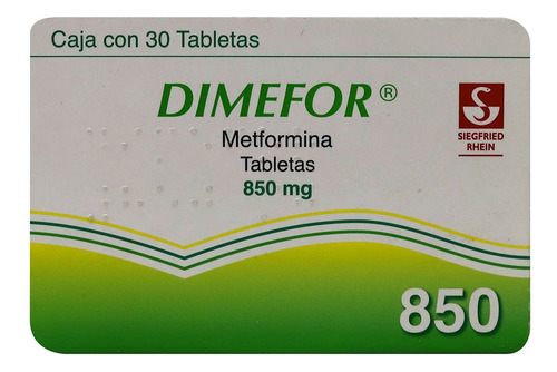 Dimefor Metformina Caja Con 30 Tabletas De 850 Mg C/u