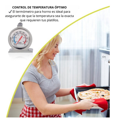 3 Termómetros Para Horno Análogos 500°c Repostería Pro Plateado