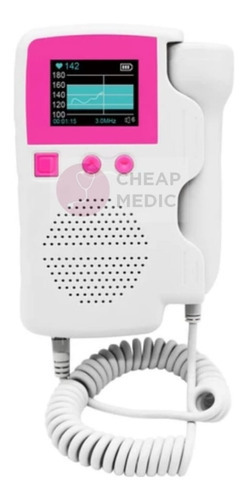 Monitor Doppler Fetal Para Bebé Recargable Usb Portátil 3mhz Color Rosa