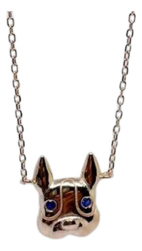 Collar De Plata 925 Rose Con Carita De Perro 