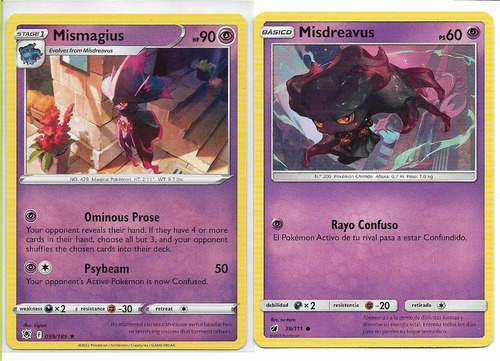 Pokémon Mismagius 59/189 Rare.