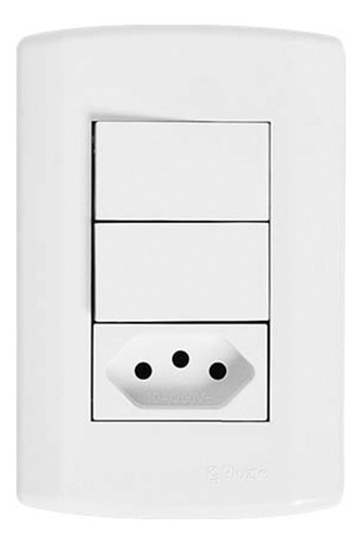 Interruptor 2 Teclas Simples + Tomada 20a 4x2 Pluzie Modular