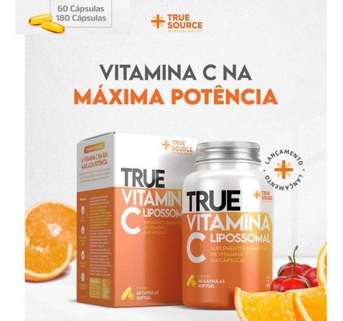 True Vitamina C Lipossomal 180 Cápsulas Softgel True Source