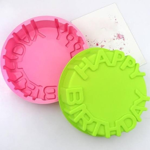 Molde Silicona De Happy Birthday - Repostería Gelatinas Pays Color Colores